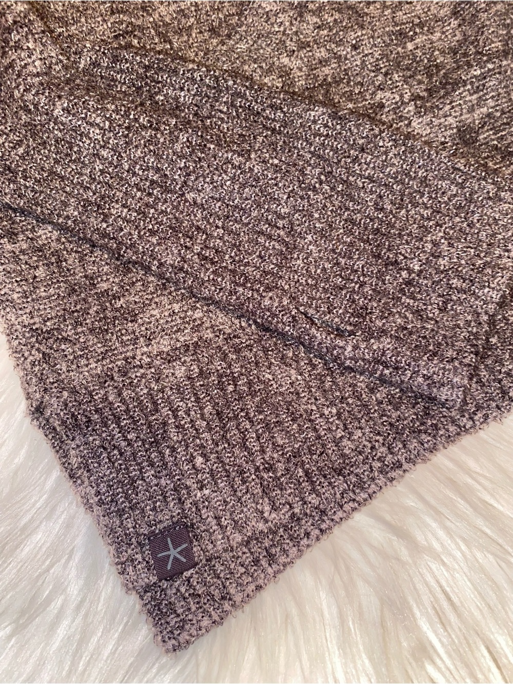 Barefoot Dreams Cozy Chic Lite Crewneck Sweater Heathered Purple- Medium - Picture 2 of 5